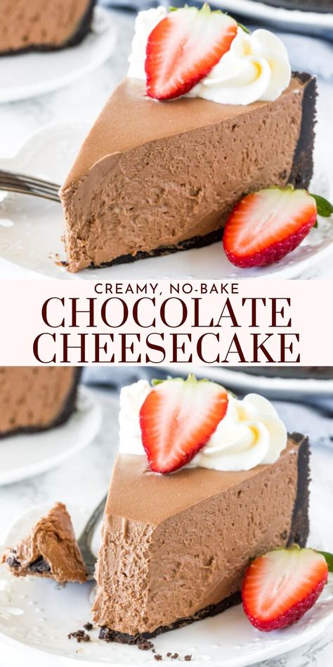 Chocolate Cheesecake No Bake, Pavlova Recipes, Chocolate Swirl Cheesecake, Cheesecake Mousse Recipe, Chocolate Mousse Cheesecake, Mocha Cheesecake, Creamy Chocolate Cheesecake, No Bake Chocolate Cheesecake, Nutritional Food