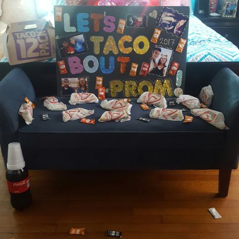 Taco Homecoming Proposal Ideas, Taco Promposal, Taco Bell Homecoming Proposal, Taco Bell Promposal, Taco Bell Hoco Proposal, Kpop Promposal, Food Promposal, Sadie Proposals, Sadie Proposals Ideas