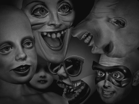 Colin Raff/Horror Art The Head, Horror Art, Surreal Art, Art Videos, Portrait Tattoo, Surrealism, Carnival Face Paint, Halloween Face Makeup, Digital Art