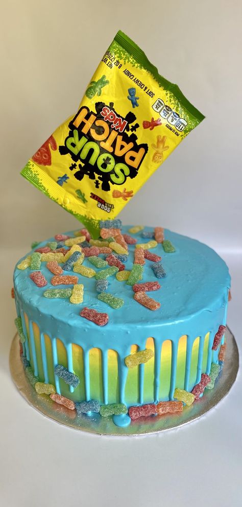 Sour Patch Kids Cake, 13th Birthday Boys, Star Wars Birthday Cake, Candy Birthday Cakes, Yummy Alcoholic Drinks, Chewy Candy, Candy Cake, Sour Patch Kids, Sour Patch