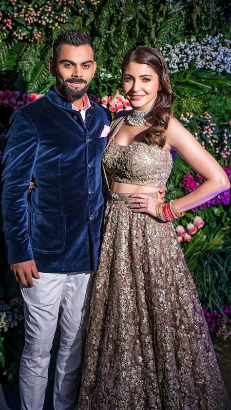 Virat Kohli Anushka Sharma, Kohli Anushka, Wedding Matching Outfits, Glamour Clothing, Rich Outfits, Indian Wedding Clothes For Men, Reception Outfits, Groom Dress Men, Indian Wedding Gowns