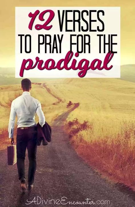 If you're a Christian with a prodigal in your life, you're probably aware of the importance of prayers for prodigals. But what's the best way to pray for them? Whether it's a prayer for a son in trouble, prayer for a wayward daughter, or prayer for a prodigal husband or wife, your prayers matter. Here are 12 verses to pray for prodigal loved ones. #christian #faith #pray #bible #prayer #praying #god #jesus Prodigal Husband, Verses To Pray, Prayer For Son, Prayer For My Son, Importance Of Prayer, Pray For Them, Prayer For My Children, Favorite Verses, Prodigal Son