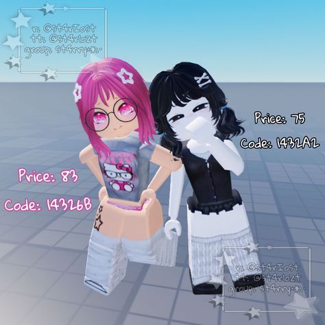 r: st4rIost ★ tt: st4rlozt ★ ig: star.lozt ★ group: st4rry⋆*:･ Roblox R15 Fits, 100 Robux Outfit Ideas, Outfit Ideas Cute, Avatar Roblox, Anime Crafts, Black Anime Characters, Roblox Codes, Xiamen, Avatar