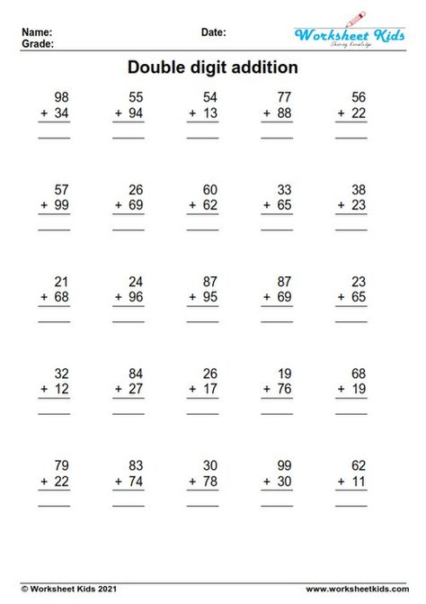 Double digit addition with regrouping worksheets for 2nd grade - Free PDF Double Digit Addition Games, Double Digit Addition With Regrouping, Addition Regrouping, Addition Worksheets First Grade, Vertical Addition, Addition With Regrouping Worksheets, Subtraction With Regrouping Worksheets, Worksheets For 2nd Grade, Regrouping Addition