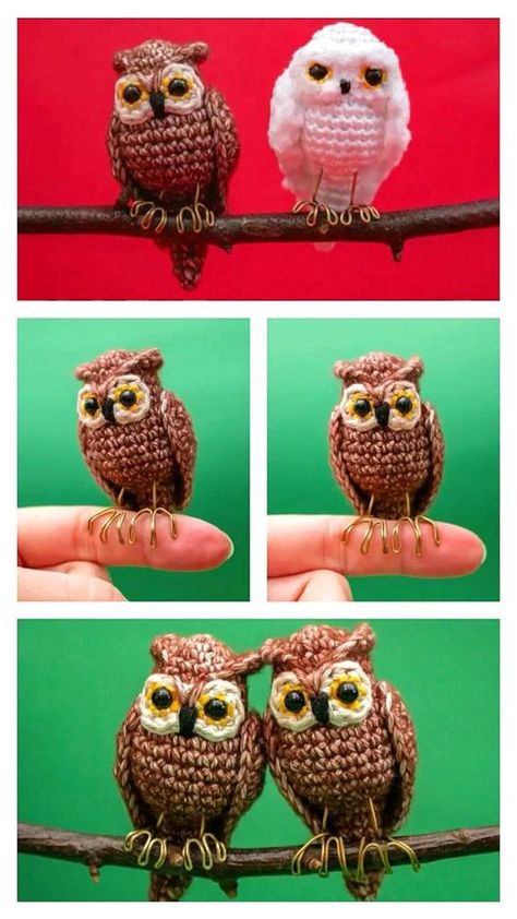 Amigurumi Owl Free Pattern, Crochet Birds Free Pattern, Crochet Owl Pattern Free, Owl Amigurumi Free Pattern, Crochet Keyring Free Pattern, Owl Crochet Pattern Free, Crocheted Cow, Knit Animals, Amigurumi Owl