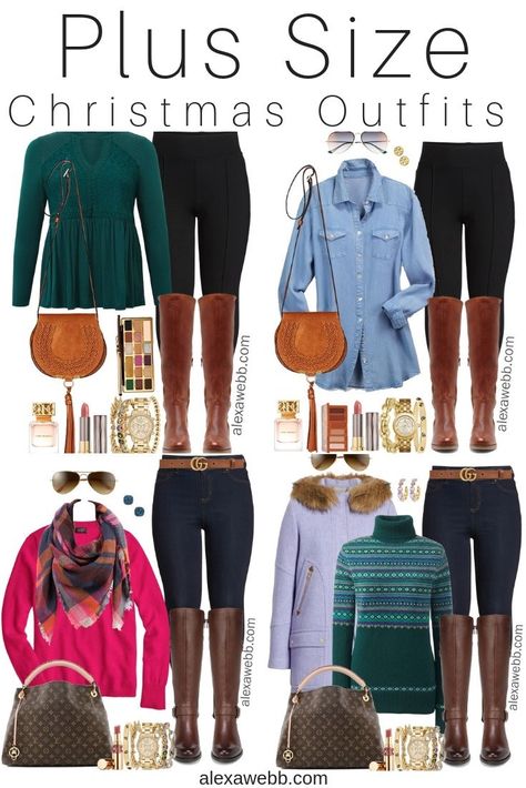 Plus Size Casual Christmas Day Outfit Ideas – Part 2 - Alexa Webb Outfit Ideas Plus Size, Plus Zise, Day Outfit Ideas, Plus Size Christmas, Christmas Day Outfit, Plus Size Fall Outfit, Look Plus Size, Christmas Outfits, Stylish Plus