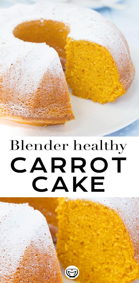 This is the easiest and super moist carrot cake ever! A simply delicious, healthy and economical cake loaded with carrots. Not only is this cake light, melt in your mouth and not too sweet, but it's also fuss-free: blend all the ingredients and bake it!  #blenderrecipes #carrotcake #healthyrecipes #easydesserts #healthycakerecipes Super Moist Carrot Cake, Cake Blender, Moist Carrot Cake, Healthy Carrot Cake, Carrot Cake Recipe Easy, Cake Light, Moist Carrot Cakes, Easy Carrot Cake, Healthy Carrot Cakes