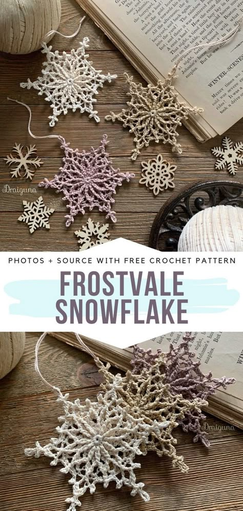 Magical Snowflakes - Ideas and Free Crochet Patterns Corak Krusye, Crochet Snowflake, Crochet Snowflake Pattern, Confection Au Crochet, Crochet Snowflakes, Crochet Ornaments, Holiday Crochet, Christmas Crochet Patterns, Crochet Motifs