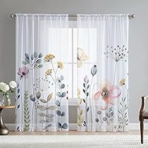 Transparent Curtains, Curtain For Bedroom, Drapes For Bedroom, Spring Butterfly, Sheer Window Curtains, Window Sheers, Farmhouse Windows, Mediterranean Design, Luxury Table