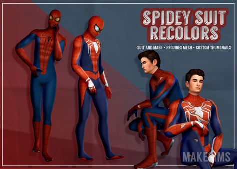 Sims Halloween Costume, Sims Costume, Kids Spiderman Costume, Spider Man Game, The Suits, Spiderman Suits, Sims 4 Mm Cc, Marvel Clothes, Sims 4 Game Mods