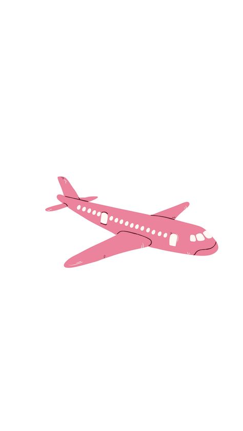 Pink Airplane Aesthetic, Pink Travel Aesthetic, Avion Aesthetic, Airplane Cutout, Airplane Watercolor, Plane Graphic, Biotechnology Art, Greece Wallpaper, Hot Air Balloon Clipart