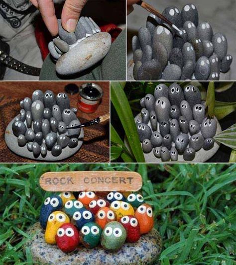 20+ Fabulous DIY Garden Decorating Ideas with Rocks and Stones | www.FabArtDIY.com Diy Rock Garden, Alice In Wonderland Garden, Garden Ideas Cheap, Fabulous Diy, Diy Art Projects, English Rose, Diy Garden Projects, Rock Concert, Pebble Painting