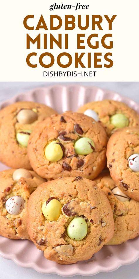 Cadbury Egg Cookies, Cadbury Mini Egg Cookies, Mini Egg Cookies, Coconut Oil Cookies, Gluten Free Cookies Easy, Cadbury Mini Eggs, Mini Eggs Cookies, Cookie Recipe Video, Gf Cookies