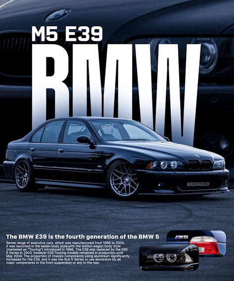 Car Creative Ads, Car Bmw, Bmw E39, Custom Poster, Car Poster, Typography Poster Design, Graphic Design Inspo, About Cars, Bmw 5 Series