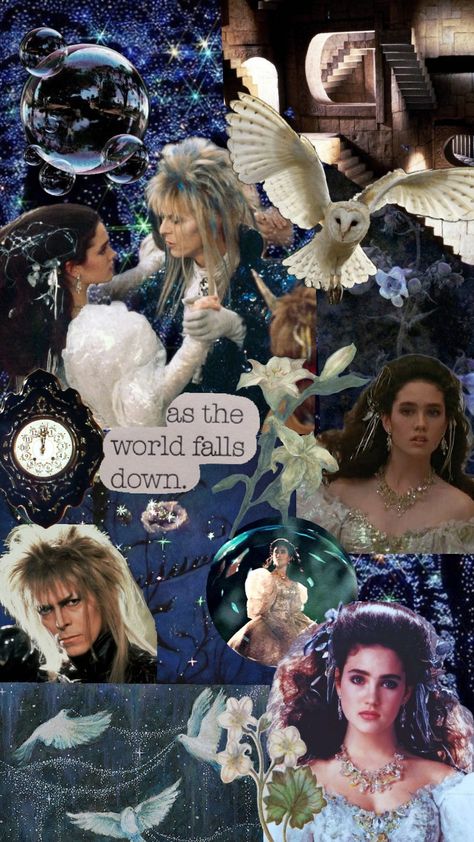 labyrinth 🤍 Labyrinth Wallpaper, Labyrinth Aesthetic, Sarah Labyrinth, Sarah And Jareth, Labyrinth Jareth, Jim Henson Labyrinth, Musical Wallpaper, Labyrinth Art, Bowie Labyrinth