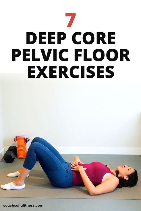 7 simple and effective pelvic floor exercises to strengthen your deep core and pelvic floor muscles. These core exercises are best for women to fix core weakness causing lower back pain or diastasis recti. You can strengthen your core during pregnancy with these gentle core exercises! Transverse Abdominis, Pelvic Floor Muscle Exercise, Exercise Coach, Strength Training For Beginners, Core Strengthening Exercises, Deep Core, Lower Back Pain Relief, Floor Exercises, Pelvic Floor Exercises