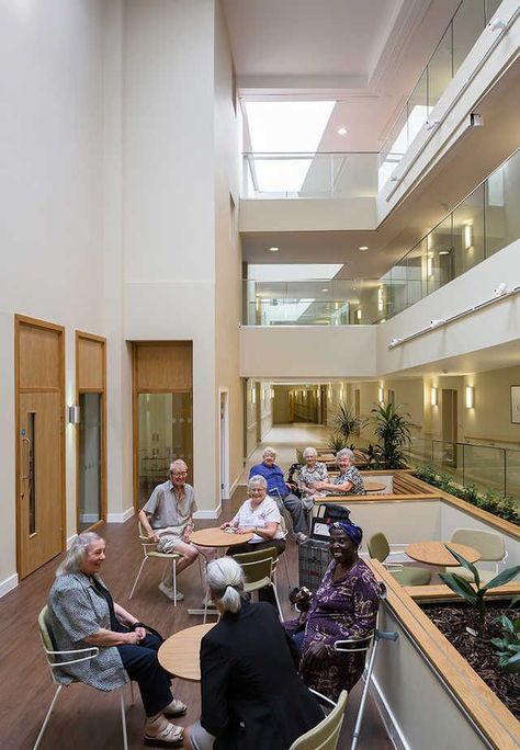 Senior Citizen Housing, Senior Living Design, Healthcare Interior Design, Senior Living Facilities, Assisted Living Facility, Dining Inspiration, Hospital Interior, Elderly Home, Hospital Interior Design