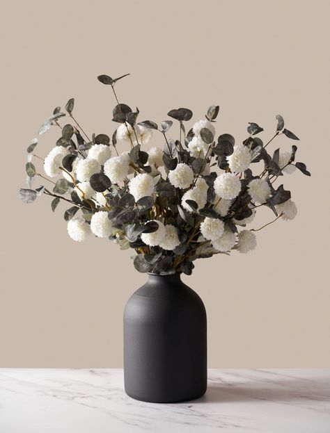 Kiku Flower, Eucalyptus Stems, Faux Hydrangea, Hydrangea Bouquet, Green Eucalyptus, Faux Floral Arrangement, Faux Flower Arrangements, Table Centrepiece, Flower Stems