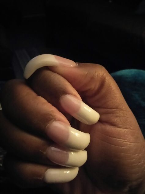 White Curved French Tip Nails, French Tip Curved Nails, Curved Tip Nails, Clear Curved Acrylic Nails, Jelly Nude Nails, Slight Curved Acrylic Nails, Nails Curved, Tickle Torture, Long Fingernails