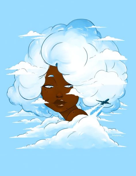 Person Drawing, Head In The Clouds, Cloud Art, Cloud Drawing, Pretty Drawings, Black Art Pictures, Mystical Creatures, God Art, Human Art