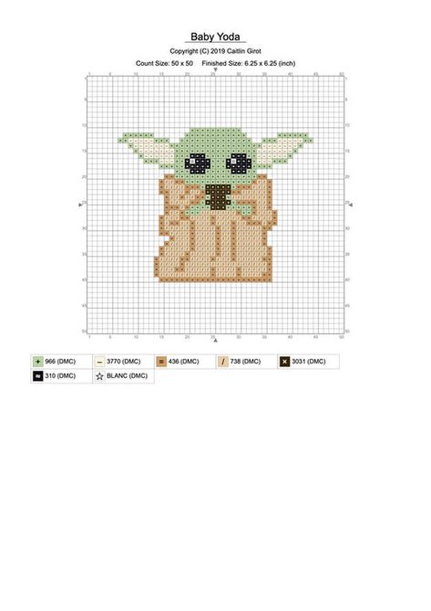 Baby Yoda Cross Stitch - Made by Caitlin Baby Yoda Cross Stitch, Yoda Cross Stitch, Stitch Bookmark, Disney Cross Stitch Patterns, Cross Stitch Freebies, Cross Stitch Letters, Small Cross Stitch, Disney Cross Stitch, Mini Cross Stitch