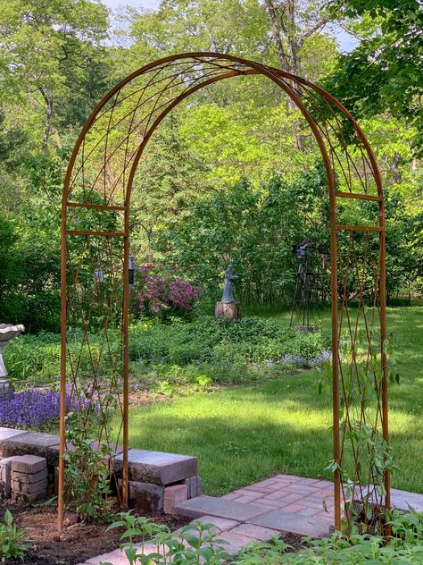 Metal Arch Garden, Wellbeing Garden, Garden Trellis Arch, Metal Archway, Metal Garden Arch, Garden Trellis Designs, Iron Pergola, Metal Arbor, Metal Garden Trellis