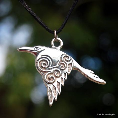 Raven Flying, Celtic Raven, Ancient Irish, Irish Goddess, The Morrigan, Ancient Ireland, Irish Mythology, Raven Pendant, Celtic Pendant