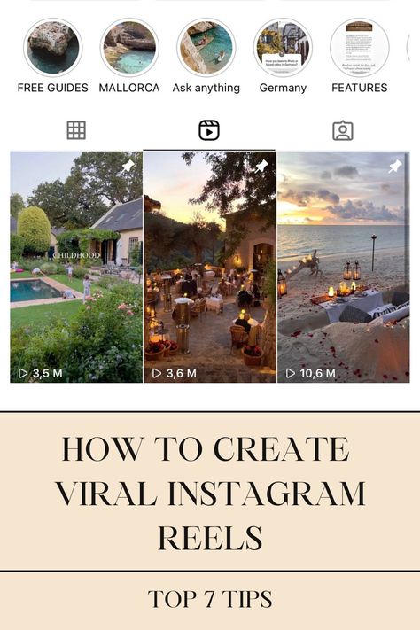 If the last year has taught me something it is that using reels brought me more growth, engagement, and exposure than I have had in over five years. Below I share with you everything you may want to know about creating viral Instagram reels in 2023, all in one ultimate guide. The guide will tell you all about the reels algorithm and proven strategies as well as share my top twelve tips for creating million views reels. Viral Instagram Reels, Instagram Viral Reels, Pov Reels, Growing Your Instagram, Goal Board, Instagram Algorithm, Trending Songs, Summer Destinations, Bay View