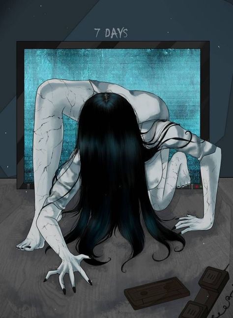 Japanese Horror, Arte 8 Bits, Horror Artwork, Horror Icons, Long Black Hair, Horror Characters, Creepy Art, Samara, Scary Movies