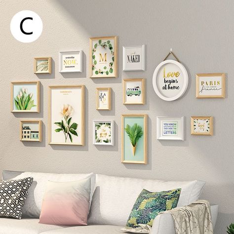 Wall Gallery Frames, Gallery Wall Frame Set, Brown Picture Frames, Frame Decoration, Photo Wall Decor, Gallery Frames, Hanging Picture Frames, Color Frame, Wooden Photo Frames