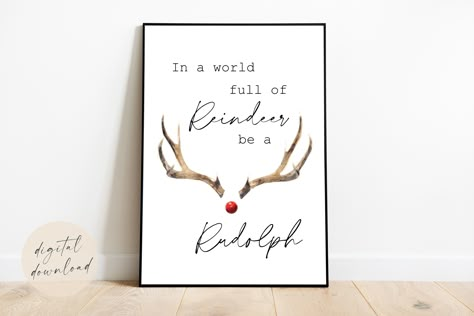 Christmas Reindeer Wall Art, Reindeer Wall Art, Reindeer Sayings Cute, Reindeer Sayings, Reindeer Quotes, Rudolph Quote, Christmas Quotes And Sayings, Reindeer Printable, Widget Quotes