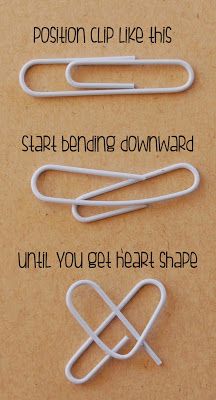 Different Ways To Make Hearts With Your Hands, How To Use Paper Clips, Diy With Paper Clip, Cute Paper Clips Diy, What To Do With Paper Clips, Things To Make Out Of Paper Clips, Things To Make With Paper Clips, Things To Do With Paper Clips, Paper Clip Crafts