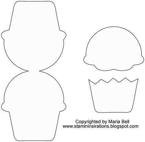 Cupcake Card Template, Cupcake Outline, Cupcake Template, Cupcake Cards, Cupcake Card, Craft Templates, Card Making Templates, Wonderful Wednesday, Christmas Felt