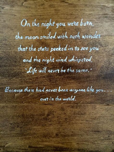 "On The Night You Were Born" Toy Chest | Hometalk Toy Storage Chest, Mother Daughter Projects, Coffee And Books, Baby Decor, Birthday Quotes, Toy Chest, Beautiful Words, Inspire Me, Favorite Quotes