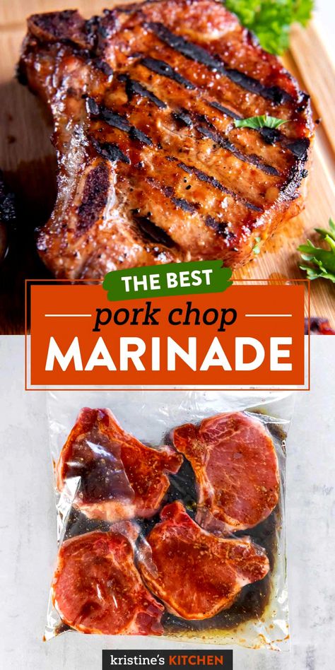 Pork Loin Chop Marinade Recipes, Boneless Pork Chop Marinades, Best Marinated Pork Chops, What To Marinate Pork Chops In, Marinade Recipes For Pork, Summer Pork Chop Recipes Grill, Pork Chops On Grill Marinade, Pork Chop Marinade Recipes Easy, Pork Chop Recipes On Grill