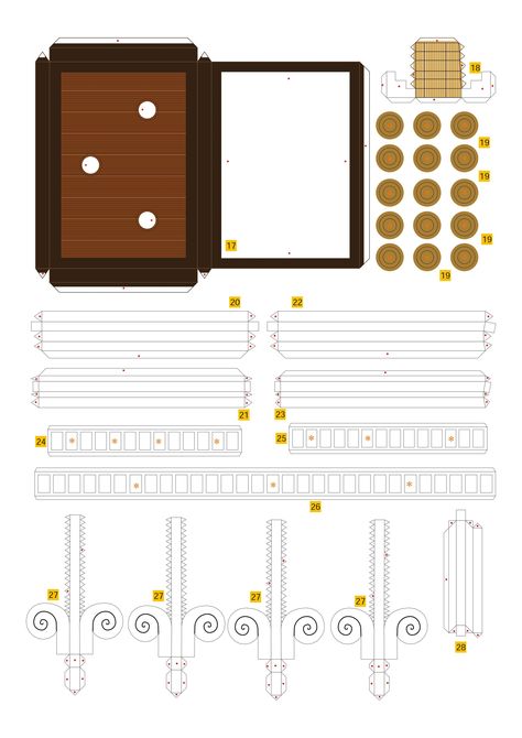 PaperToy - One Peace - Going Merry Part 02 004 Going Merry Papercraft Template, Papercraft One Piece, Papercraft Anime, Going Merry, Anime Paper, Origami And Kirigami, Doll Template, Paper Doll Template, Papercraft Templates