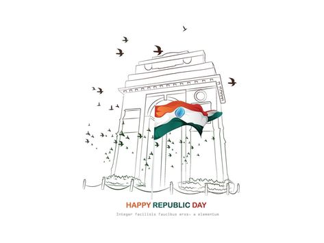 26 january with flag art indian celebration happy republic day India greetings. vector illustration design. India Quote, Happy Republic Day India, Republic Day Of India, Indian Celebration, India Quotes, Republic Day India, 26 January, Happy Republic Day, Art Indian