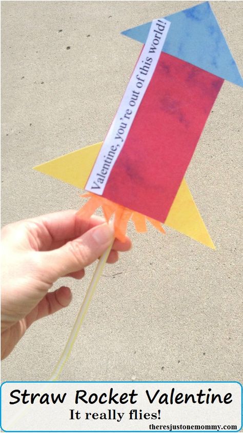 Homemade Valentine: Straw Rocket | There's Just One Mommy Rocket Valentine, Crafts For Elementary Students, Crafts For Elementary, Dragon Valentine, Straw Rocket, Homemade Valentine, Monkey Crafts, Camp Crafts, Kids Homemade