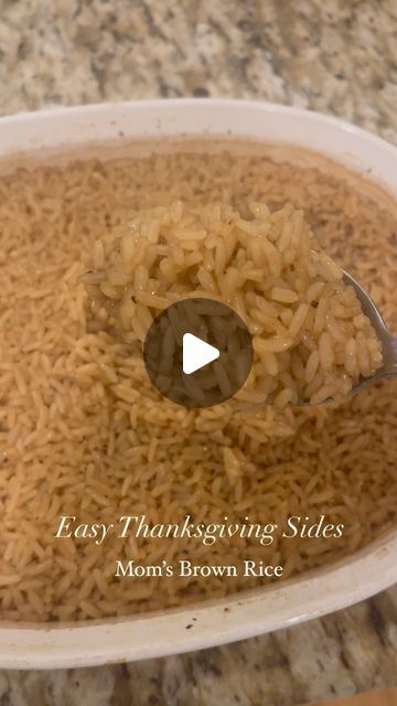 Bethany Heyward Cline on Instagram: "Easy Thanksgiving Sides: Mom’s Brown Rice 🦃🦃

Fun Fact: I made 9 of these brown rice casseroles in middle school for a science fair project. 😆 I didn’t win, but this recipe is for sure a winner! It’s a great dinner side and super simple (and cheap!) side dish to contribute to the Thanksgiving spread! My kids love it, and I’m always on the hunt for sides my kids enjoy! 

Special thanks for my mom for the recipe contribution! 

Ingredients:
1- beef broth 
1-beef consommé 
1/2 stick butter- cut in pats
1 cup uncle Ben’s long grain rice 

Place one cup of rice in casserole dish, add beef broth and beef consommé, season with pepper, add pats of butter, stir and cover. Cook at 350° for 45 minutes. 

Enjoy!" Brown Rice Recipes Seasoned, Easy Brown Rice Recipes, Cheap Side Dishes, Rice Casseroles, Easy Thanksgiving Sides, Thanksgiving Spread, Uncle Ben, Ben Brown, Science Fair Project