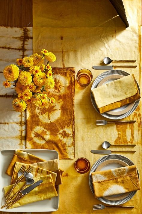 How To Dye With Marigolds | Better Homes and Gardens Diy Dye, Homes And Gardens, Window Art, Natural Dye, Trivets, Better Homes And Gardens, Better Homes, Natural Dyes, Tablecloths