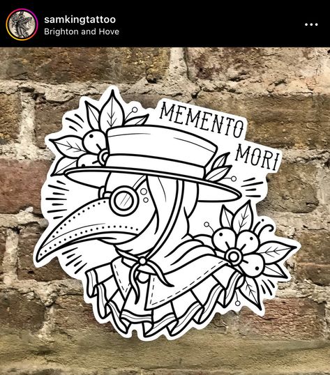 Plague Doctor Tattoo, Traditional Tattoo Stencils, Memento Mori Tattoo, Doctor Tattoo, Vintage Tattoo Design, Tattoo Filler, Irish Tattoos, Medusa Tattoo, Traditional Tattoo Design