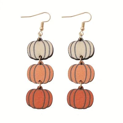 Temu | Explore the Latest Clothing, Beauty, Home, Jewelry & More Thanksgiving Earrings, Bat Pattern, Pumpkin Thanksgiving, Wooden Pumpkins, Pumpkin Earrings, Fall Leaf, Fall Earrings, Stylish Earring, Halloween Earrings