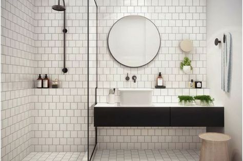 x Drømme Bad, Interior Boho, Bilik Air, Scandinavian Bathroom, Bad Inspiration, Decor Baie, Bad Design, Bathroom Inspo, Minimalist Bathroom