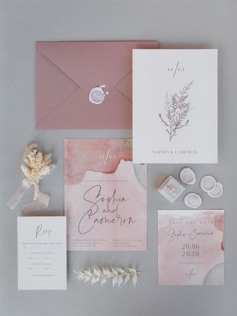 Undangan Pernikahan Aesthetic, Pernikahan Aesthetic, Blush Wedding Invitation, Modern Wedding Invitation Suite, Click Photography, Elegant Modern Wedding, Blush Wedding Invitations, Modern Wedding Inspiration, Wedding Stationery Design