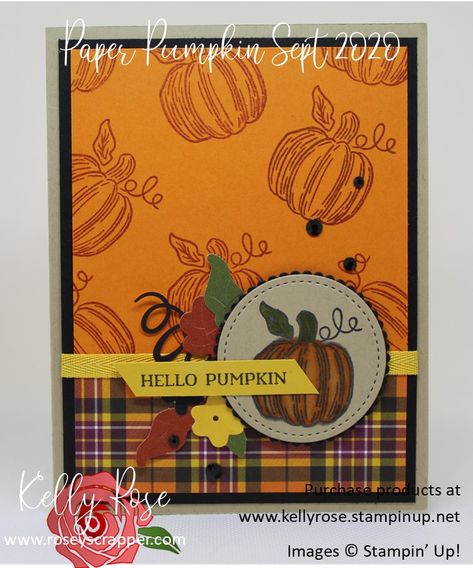 Paper Pumpkin Craft, Simple Holiday Cards, Fall Greeting Cards, Paper Pumpkin Stampin Up, Halloween Cards Handmade, Pumpkin Cards, Hello Pumpkin, Card Making Crafts, Fall Halloween Crafts