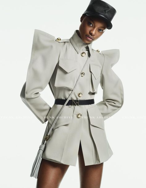 Mayowa Nicholas, Txema Yeste, Uni Fashion, Spain Fashion, Vogue Spain, Military Outfit, Fashionista Clothes, Fashion Design Clothes, Suit Fashion