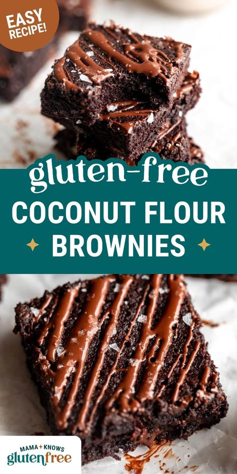 With an intense chocolate flavor, fudgy center, and easy-to-follow recipe, these coconut flour brownies will be your new favorite treat! Recipes Using Coconut Flour Baking, Coconut Flour Baking Recipes, Coconut Flower Recipe, Coconut Flour Desserts, Thanksgiving Sweet Potato Recipes, Df Meals, Recipes Using Coconut Flour, Flourless Brownie Recipe, Coconut Flour Brownies