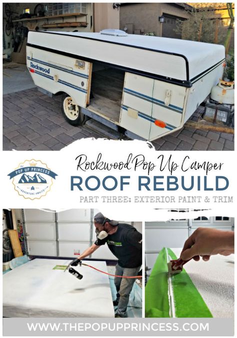 Coleman Pop Up Campers, Tent Trailer Remodel, Camper Exterior, Pop Up Campers, Pop Up Princess, Pop Up Camper Trailer, Popup Camper Remodel, Pop Up Tent Trailer, Camper Repair