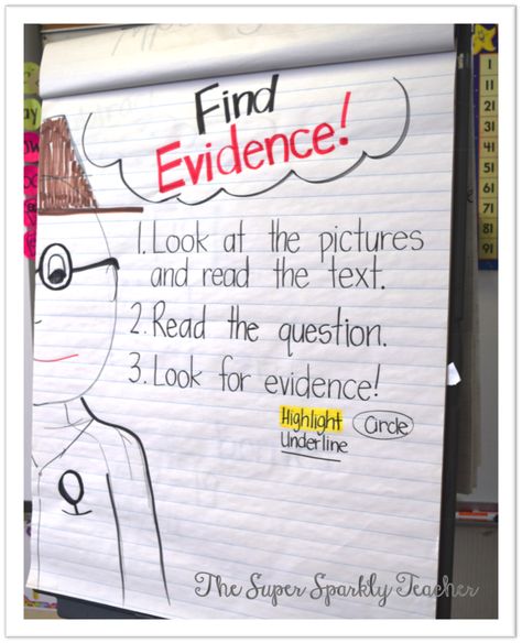 Find Text Evidence like a Detective! Learn how we learn to find evidence in 1st and 2nd grade. Text Evidence Anchor Chart, Teaching Text Evidence, Evidence Anchor Chart, Detective Kit, Anchor Charts First Grade, Parent Conferences, Third Grade Ela, Read Across America Day, Teaching Second Grade