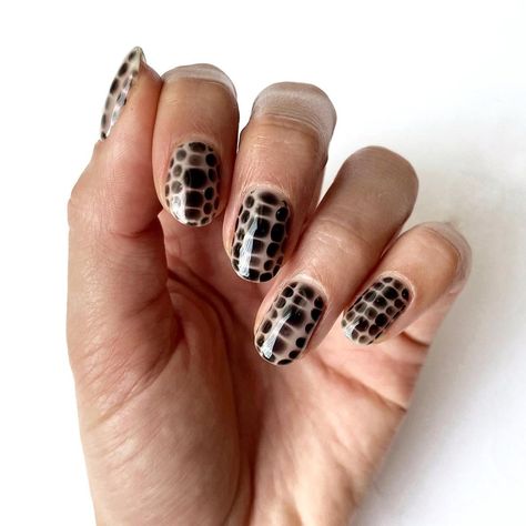 Reptile Skin Nails, Snake Pattern Nails, Snake Print Nails, Snakeskin Nails, Moms Nails, Round Shaped Nails, Snake Skin Nails, Gel Polish Designs, Funky Nail Art